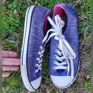 Converse All Star Low Tops men's 5 women's 6.5 purple silver streaks